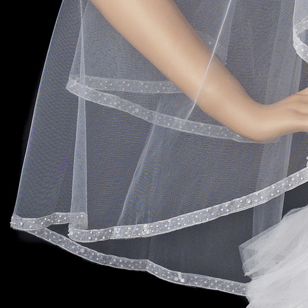 Elegance by Carbonneau V-2023 Bridal Wedding Double Layer Fingertip Length Veil 2023