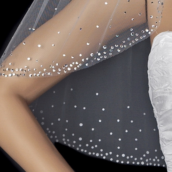 Elegance by Carbonneau V-137-1E Bridal Wedding Single Layer Elbow Length Veil 137