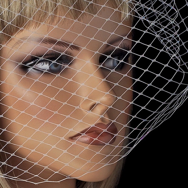 Elegance by Carbonneau V-CAGE-900 Plain Single Layered French Netting Birdcage Face Veil 900