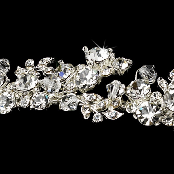 Elegance by Carbonneau HP-9841-S-Clear Silver Clear Swarovski Crystal & Rhinestone Headband Headpiece 9841