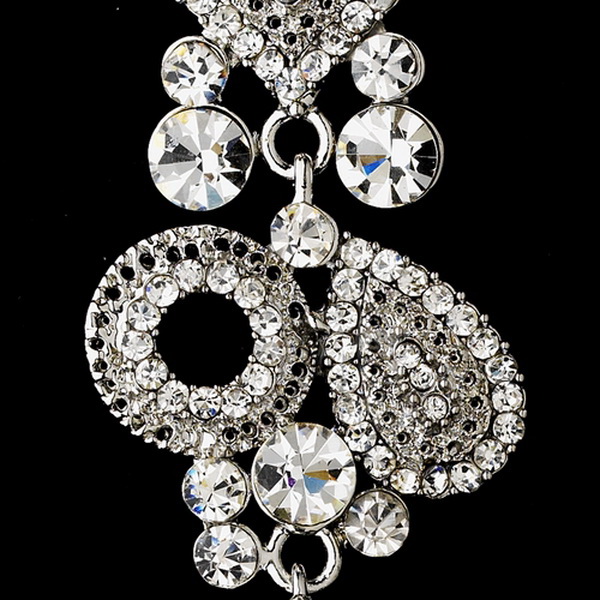 Elegance by Carbonneau E-1062-Silver Silver Clear Earring Set 1062