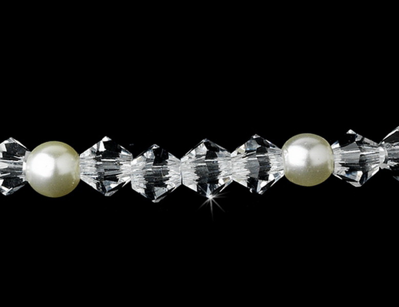Elegance by Carbonneau B-213-S-Ivory Ivory Pearl Bracelet with Rhinestone Accents 213