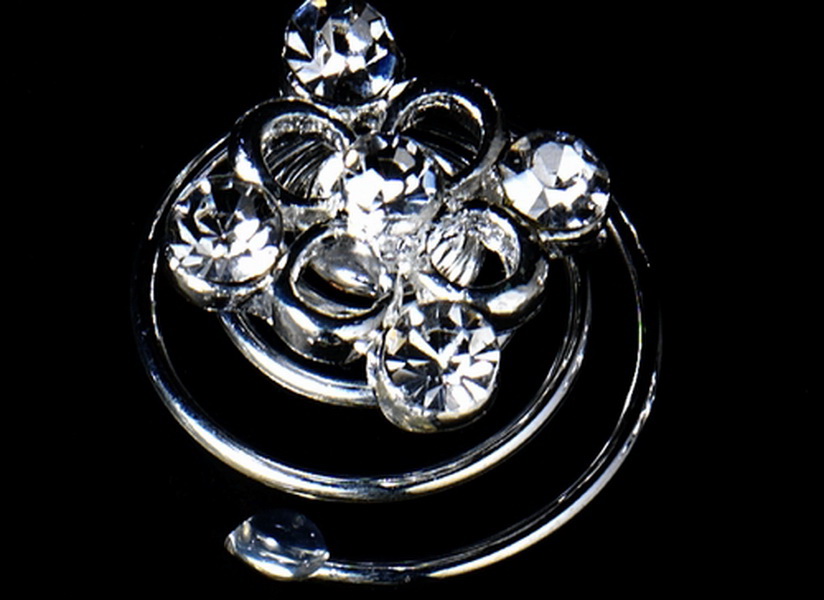 Elegance by Carbonneau twistinksp0092 24 Gorgeous Silver Clear Rhinestone Flower Twist-Ins 0092