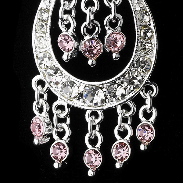 Elegance by Carbonneau E-804-Silver-Pink Earring 804 Silver Pink