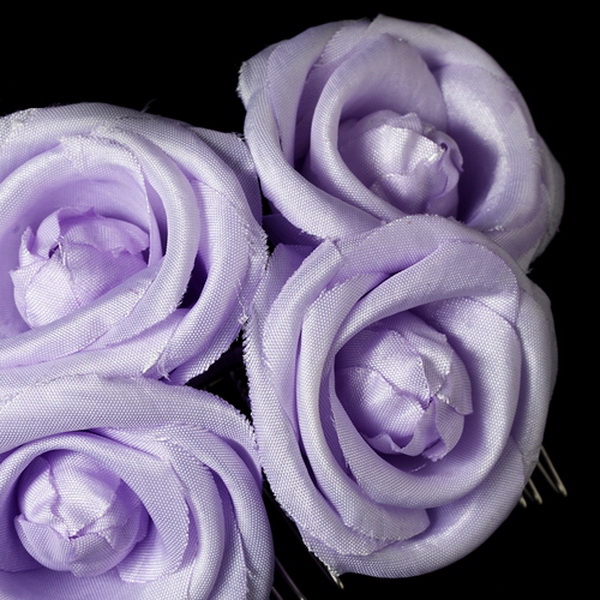 Elegance by Carbonneau Comb-4647-Lilac Charming Lilac Flower Bridal Hair Comb 4647