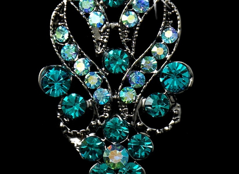 Elegance by Carbonneau E-1027-Antique-Silver-Turquoise Earring 1027 Antique Silver Turquoise