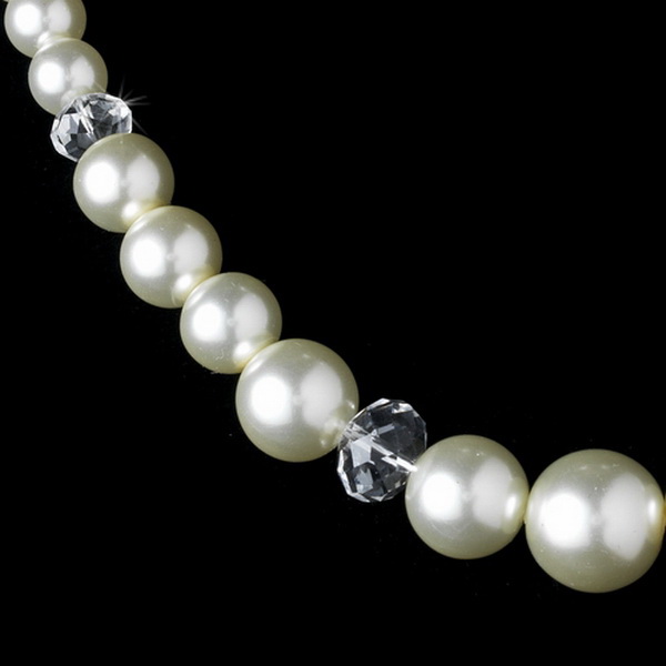 Elegance by Carbonneau N-7361-Ivory Pearl Necklace N 7361 Ivory or White