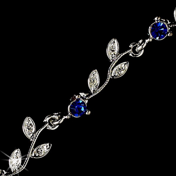 Elegance by Carbonneau B-97-sapphireb Silver Sapphire Blue Bridal Bracelet B 97