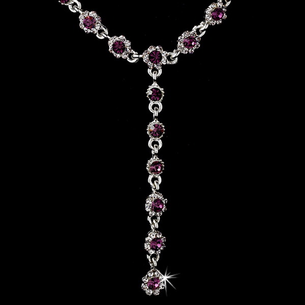 Elegance by Carbonneau NE-5790-Purple Necklace Earring Set 5790 Purple