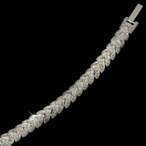 Elegance by Carbonneau B-372-Silver-Clear Bracelet 372 Silver Clear