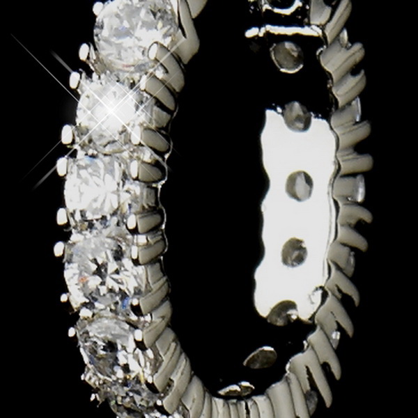 Elegance by Carbonneau E-50001-AS-Clear Silver Clear CZ Crystal Hoop Earrings 50001