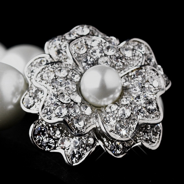 Elegance by Carbonneau B-1023-Silver-White Bracelet 1023 Silver White or Silver Ivory