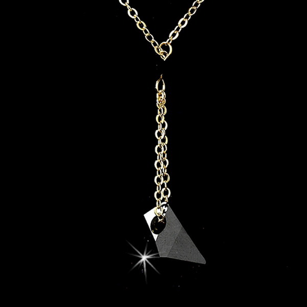 Elegance by Carbonneau N-8124-Gold-Black Necklace 8124 Gold Black