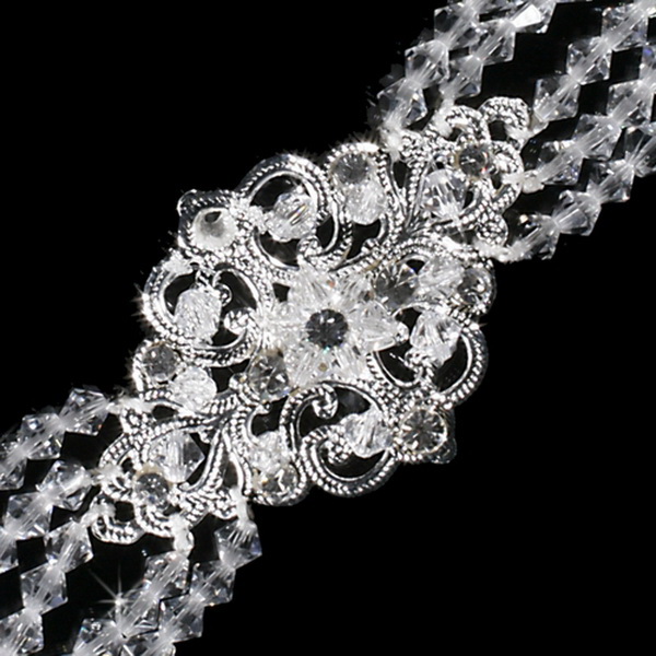 Elegance by Carbonneau B-8431-Silver-Clear Bracelet 8431 Silver Clear
