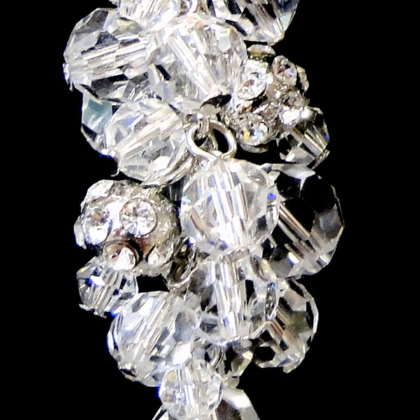 Elegance by Carbonneau Antique Rhodium Silver Clear Swarovski Crystal Bead Earrings 9866