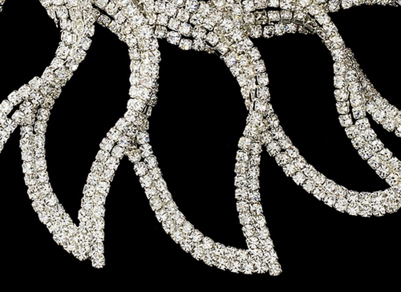 Elegance by Carbonneau Silver Clear Rhinestone Necklace & Earrings Jewelry Set 8283