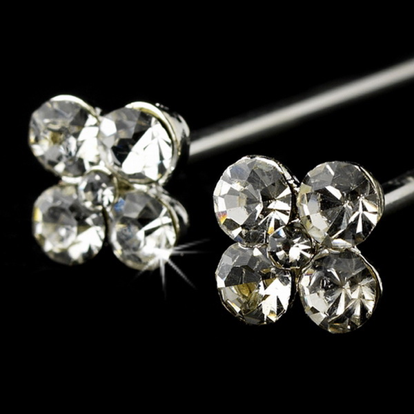 Elegance by Carbonneau BQ-105-Silver-Clear Silver Clear Crystal Bouquet Jewelry BQ 105 (Set of 3)