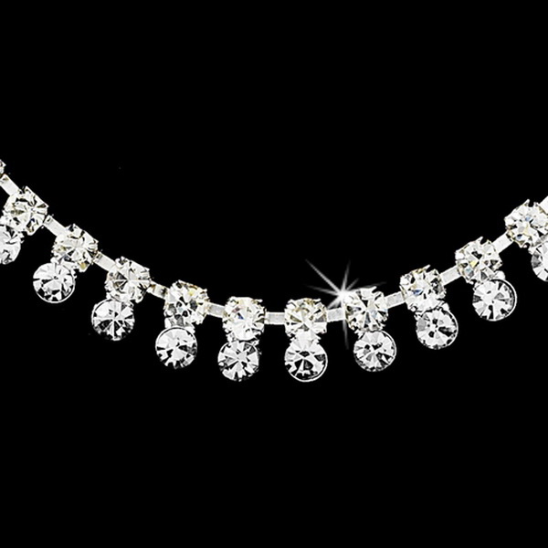 Elegance by Carbonneau NE-3108-S-Clear Necklace Earring Set NE 3108 Silver Clear