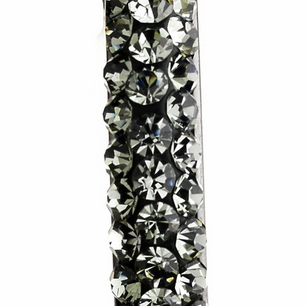 Elegance by Carbonneau e-8707-black-diamond Antique Silver Black Diamond Hoop Earrings 8707