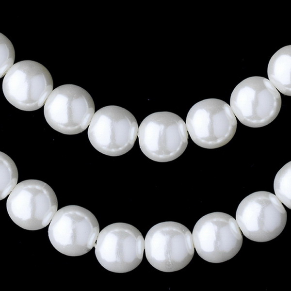 Elegance by Carbonneau NE-10769-Silver-White Necklace Earring Set 10769 Silver White