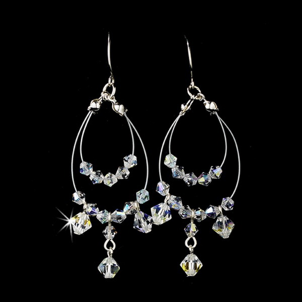 Elegance by Carbonneau NE-8153-SilverAB Necklace Earring Set 8153 Silver AB