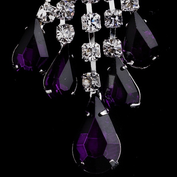 Elegance by Carbonneau e-24792-s-amethyst Silver Amethyst Chandelier Earrings 24792