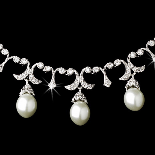 Elegance by Carbonneau N-5082-S-FW-Pearl Gorgeous Antique Silver FW Pearl Necklace N 5082