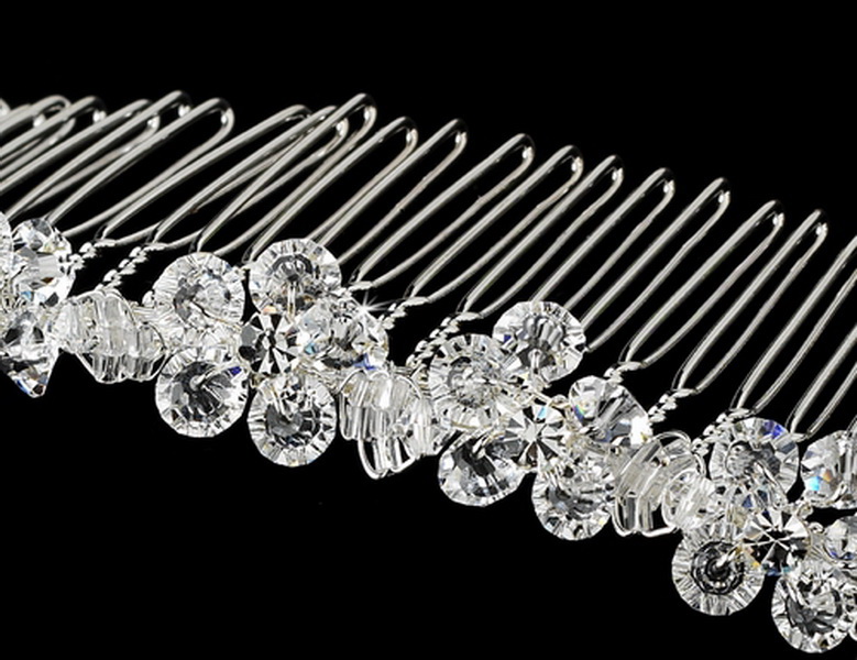 Elegance by Carbonneau Comb-7104-S Swarovski Crystal Bridal Comb 7104