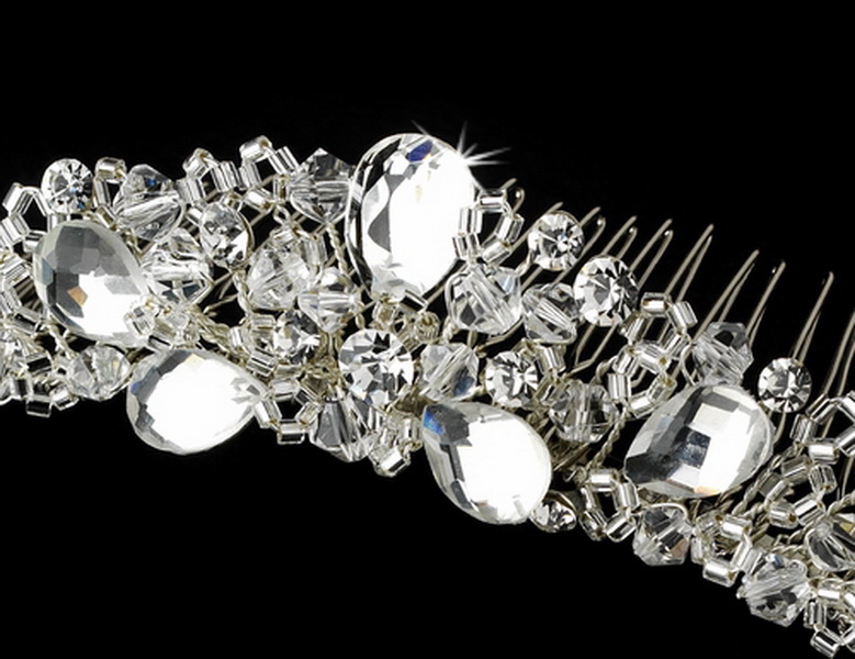 Elegance by Carbonneau Comb-8120-s Crystal Bridal Comb 8120