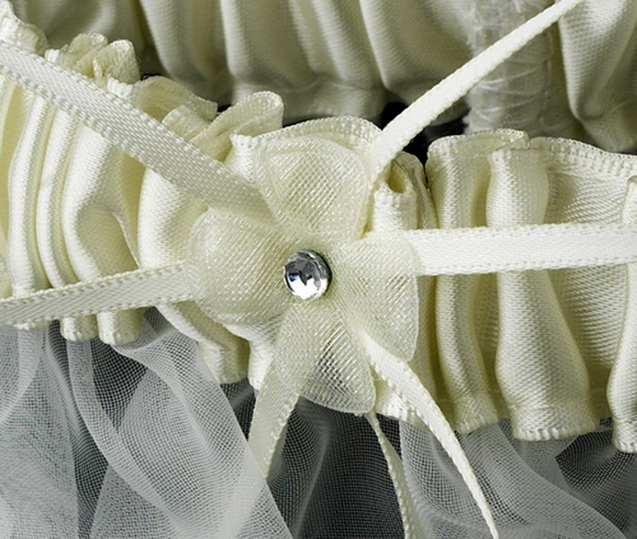 Elegance by Carbonneau Garter-305Ivory Dainty Ivory Sheer Bridal Garter 305