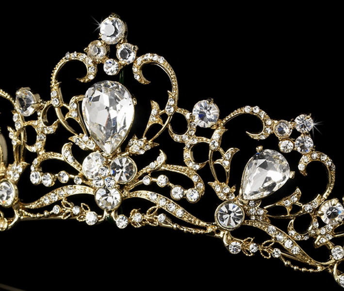 Elegance by Carbonneau HP-8270- Gold or Silver Plated Bridal Tiara HP 8270