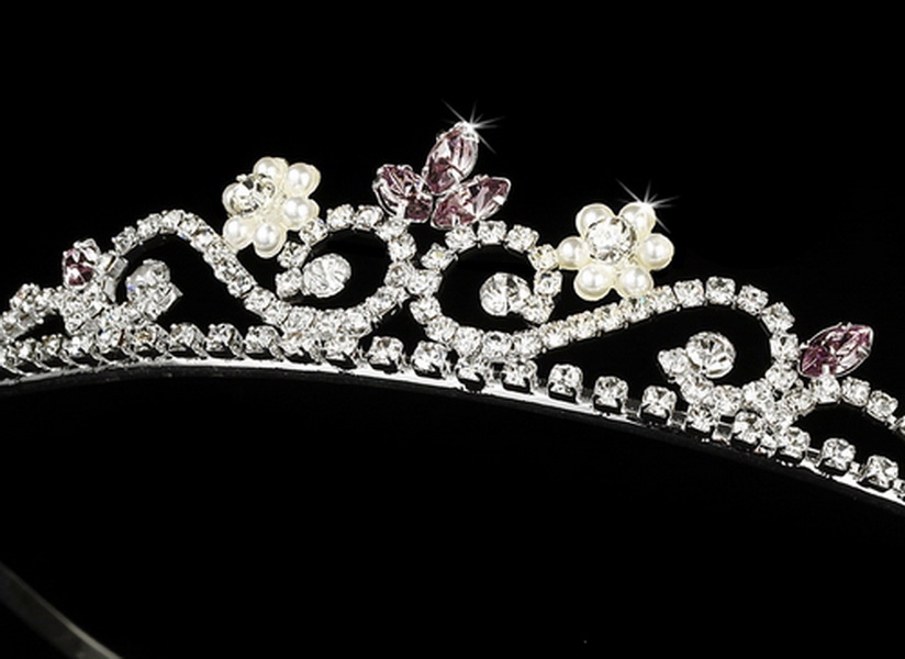 Elegance by Carbonneau HP-6240-Lilac Silver and Lilac Tiara HP 6240