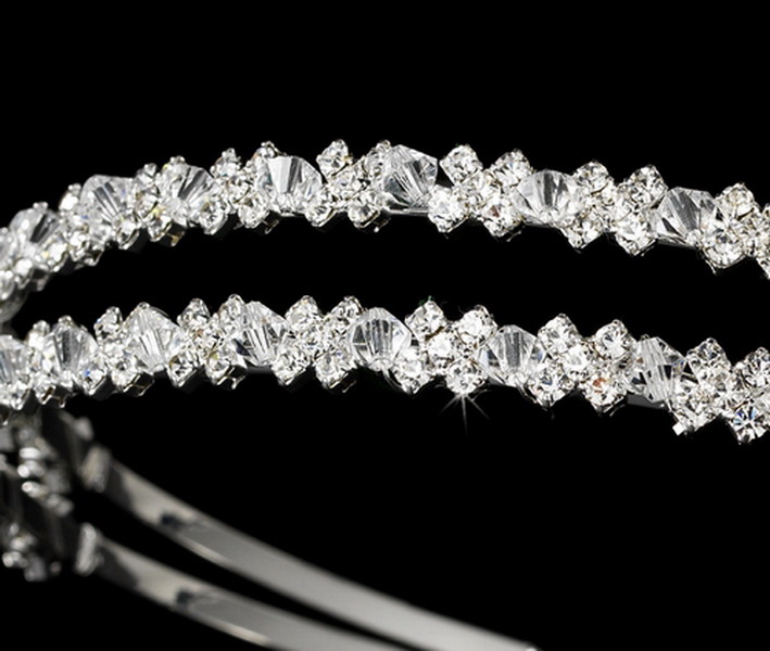 Elegance by Carbonneau HP-1001 Double Band Crystal & Rhinestone Bridal Headband HP 1001