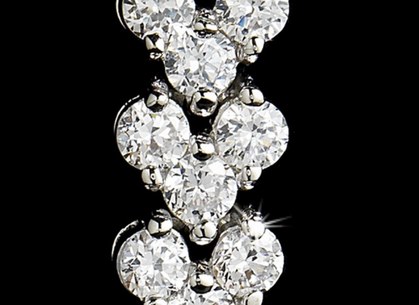 Elegance by Carbonneau E-2024-AS-Clear Silver Follow Me Cubic Zirconia Earrings E2024 S
