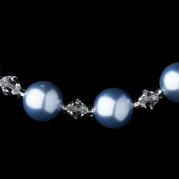 Elegance by Carbonneau NE-8355-Light-BluE Necklace Earring Set NE 8355 Light Blue