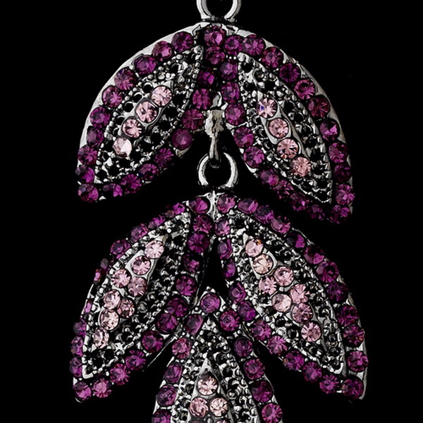 Elegance by Carbonneau e-1329-amethyst Silver Purple Earring Set 1329