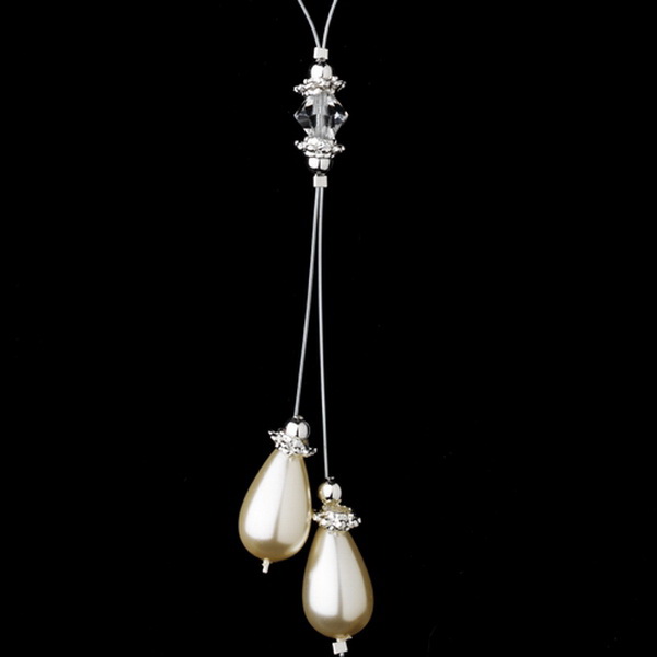 Elegance by Carbonneau NE-8357-Ivory Necklace Earring Set NE 8357 Ivory