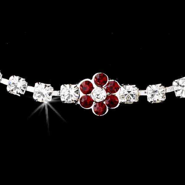 Elegance by Carbonneau NE-70155-Burgundy Necklace Earring Set 70155 Burgundy