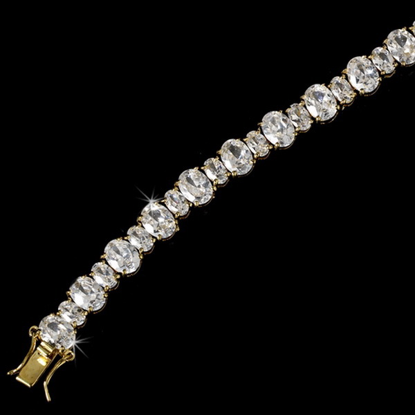 Elegance by Carbonneau B-2244-Gold Bracelet 2244 Gold Cubic Zirconia