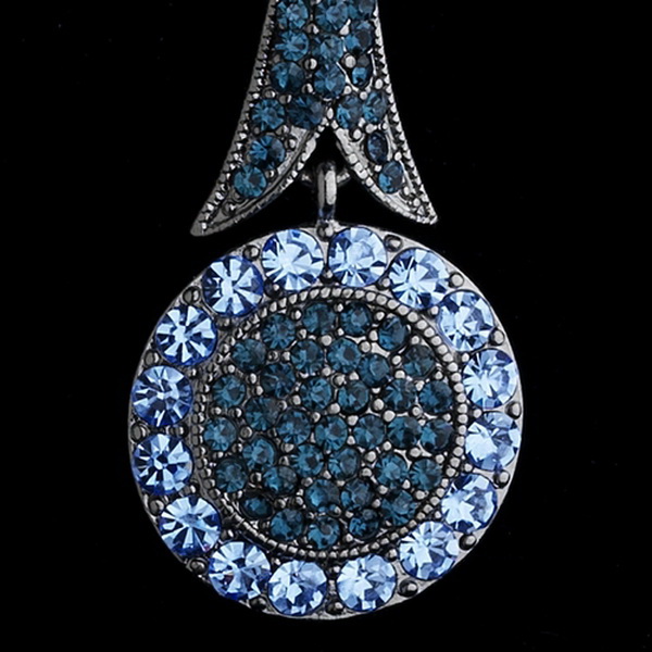 Elegance by Carbonneau E-942-Silver-Blue Captivating Modern Blue Crystal Earrings E 942