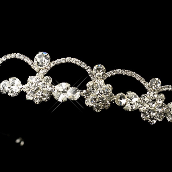 Elegance by Carbonneau HP-2556-S-Clear Silver Clear All Rhinestone Headpiece 2556