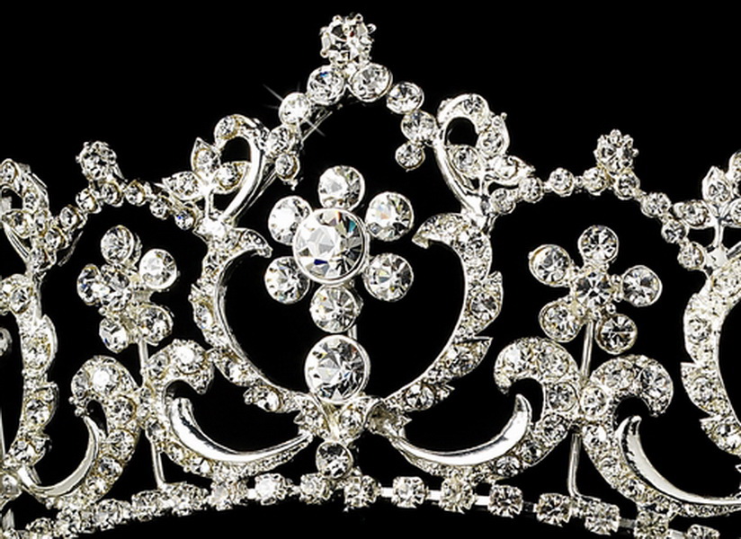 Elegance by Carbonneau HP-13091-S-Clear Crystal Bridal Headpiece Tiara HP 13091