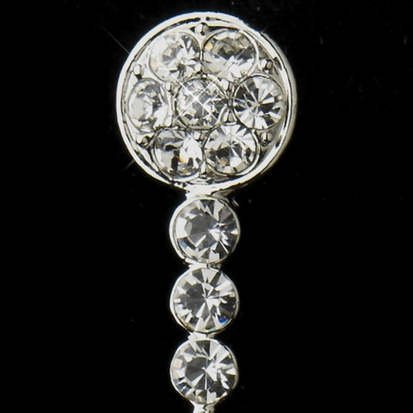 Elegance by Carbonneau E-8680-AS-DW Antique Silver Clear Rhinestone and Diamond White Pearl Ball Bridal Earrings 8680