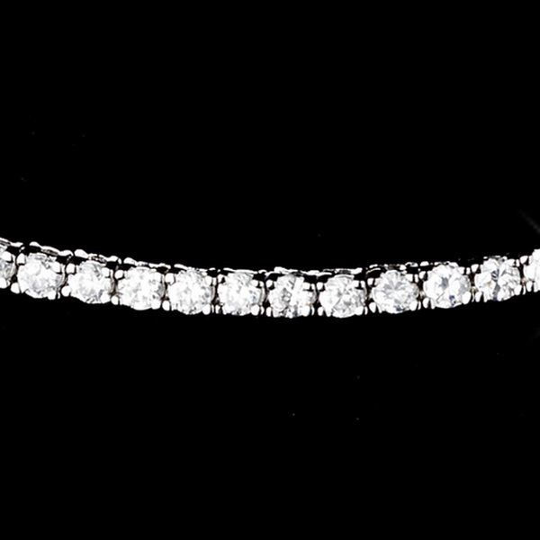 Elegance by Carbonneau N-50001-Silver Silver Cubic Zirconia Jewelry Necklace N 50001