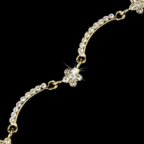 Elegance by Carbonneau B-98-Gold Gold Crystal Bracelet B 98