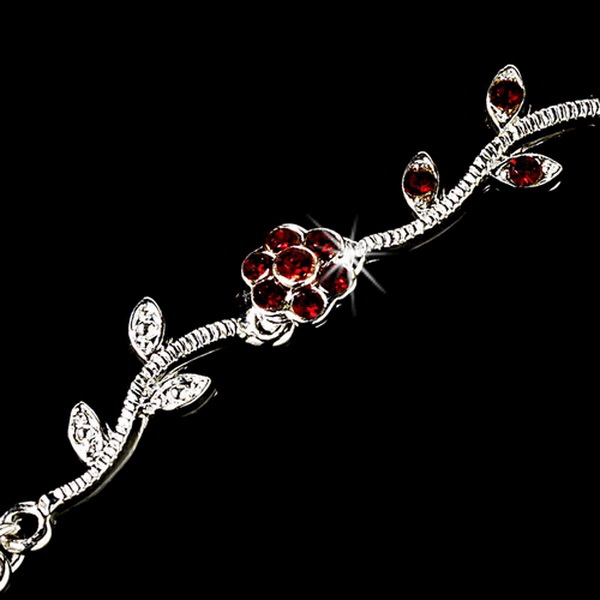 Elegance by Carbonneau B-383-Silver-Red Bracelet 383 Silver Red