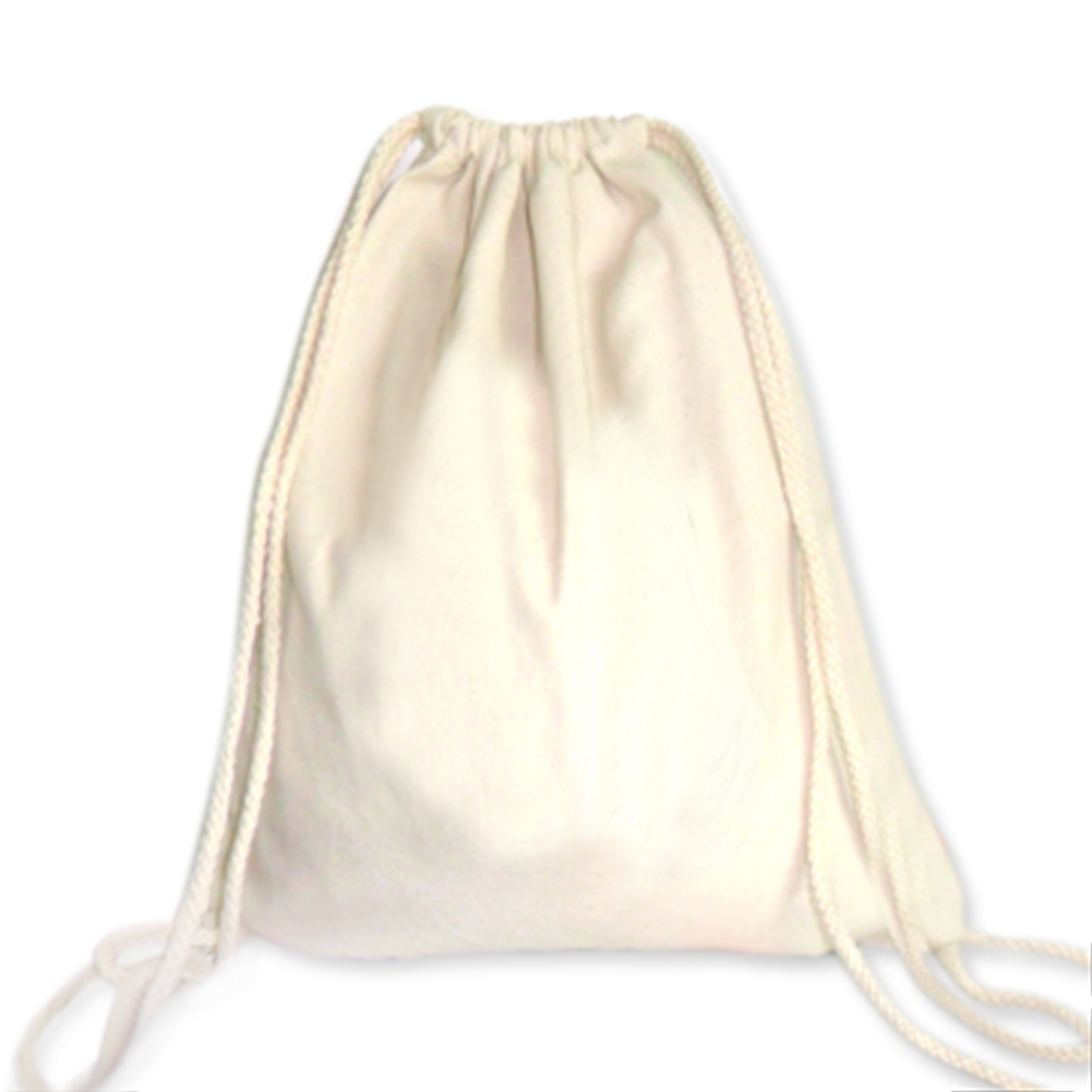 opromo 10oz large cotton drawstring bag in natural white 13 3 4 inch w ...