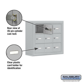 Salsbury Industries 19035-09ASK Cell Phone Storage Locker - 3 Door High Unit (5 Inch Deep Compartments) - 9 A Doors - Aluminum - Surface Mounted - Master Keyed Locks