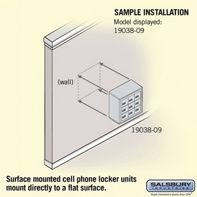 Salsbury Industries 19038-09ZSC Cell Phone Storage Locker - 3 Door High Unit (8 Inch Deep Compartments) - 9 A Doors - Bronze - Surface Mounted - Resettable Combination Locks