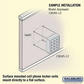 Salsbury Industries 19045-12ASC Cell Phone Storage Locker - 4 Door High Unit (5 Inch Deep Compartments) - 12 A Doors - Aluminum - Surface Mounted - Resettable Combination Locks